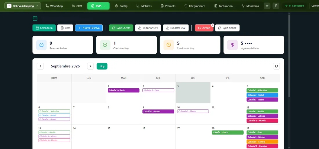 Calendario de reservas